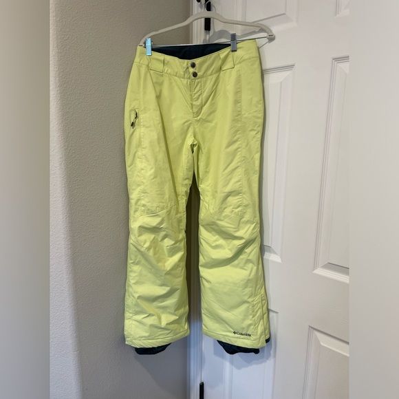 COLUMBIA lime green SNOW PANTS - Picture 1 of 5
